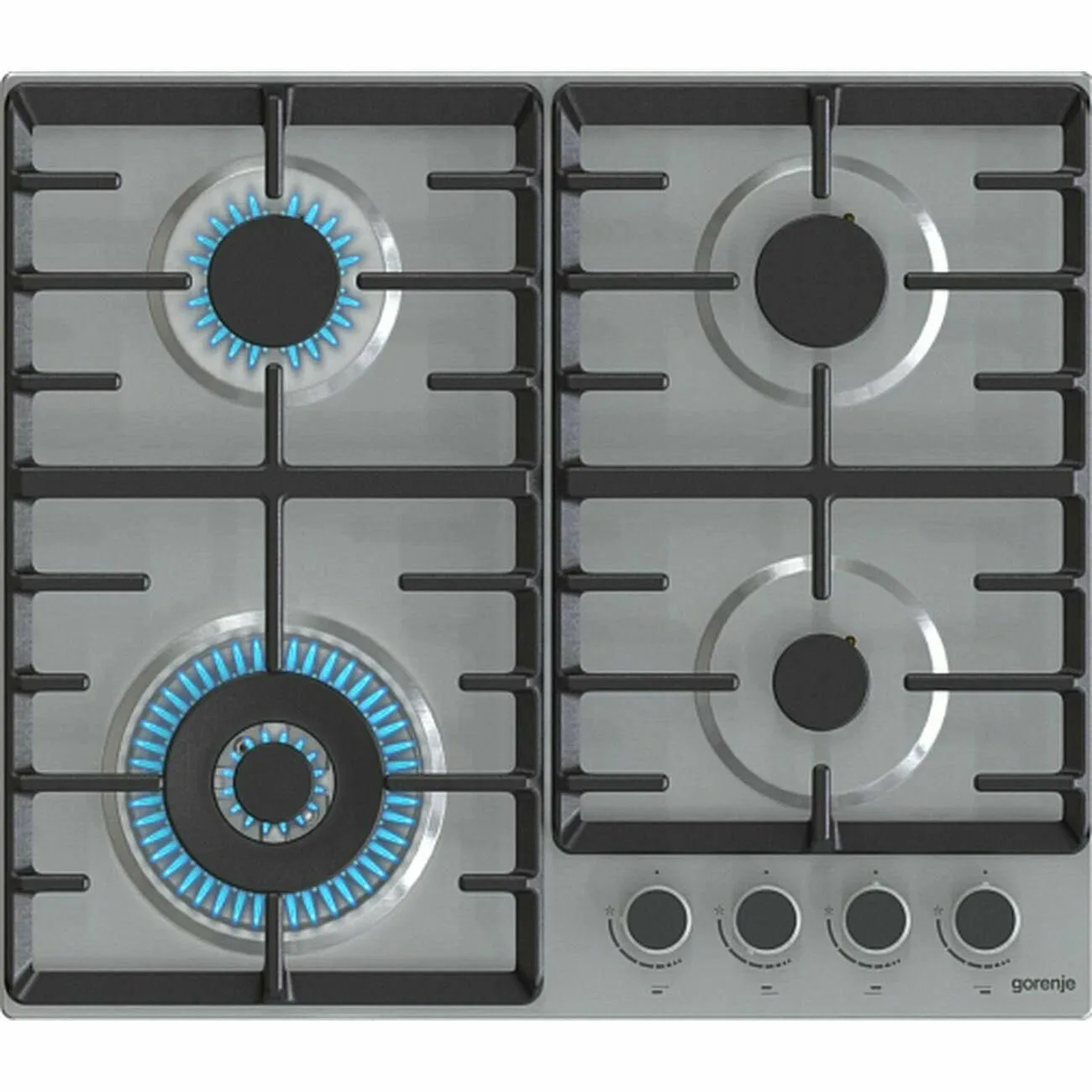 Встраиваемая газовая панель независимая Gorenje GW642ABX серебристая